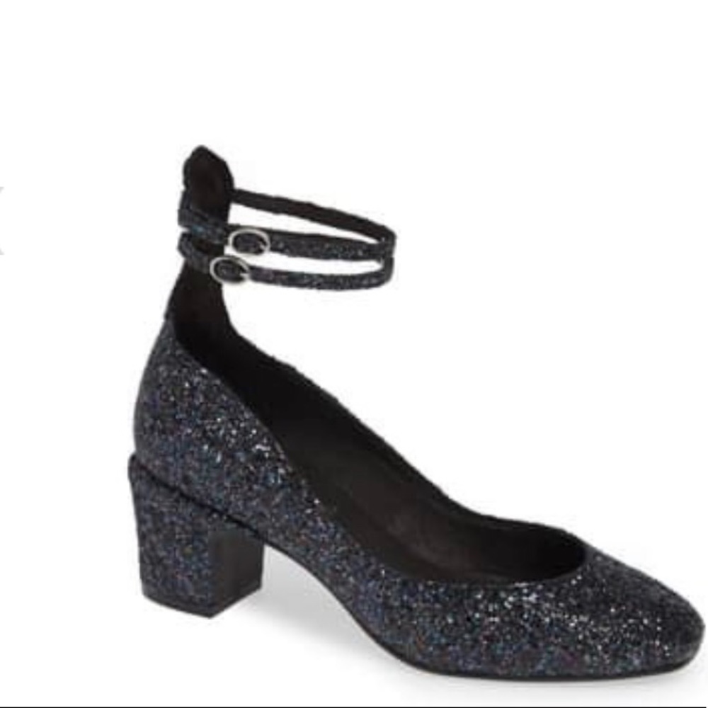 FREE PEOPLE Glitter Lana block pumps size 38